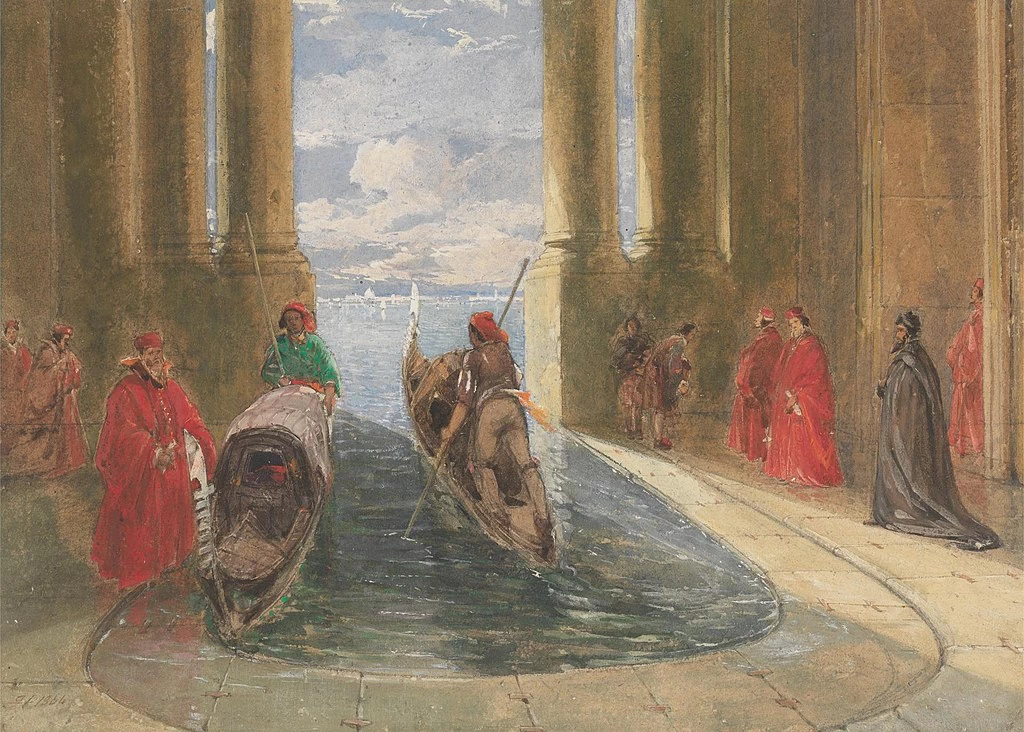 Dignitari veneziani che salgono sulle gondole - Yale Center for British Art, New Haven